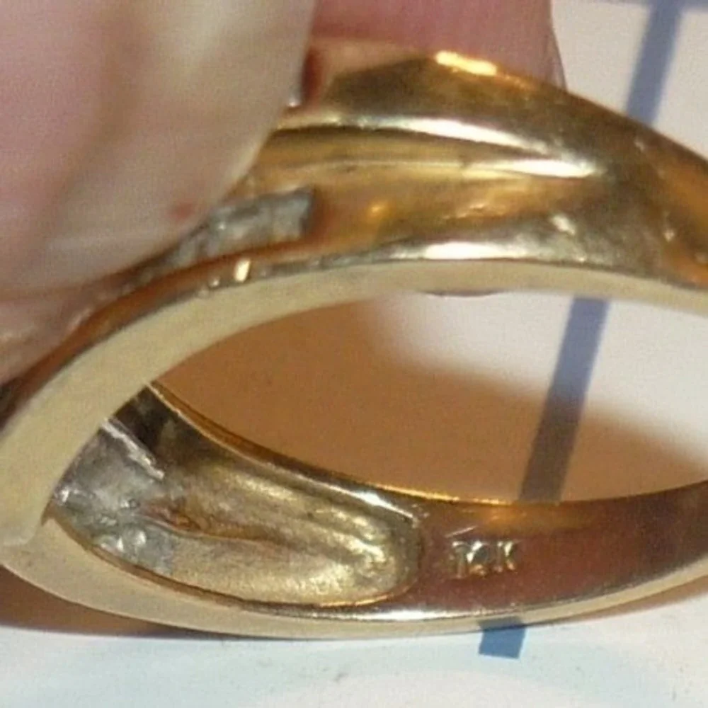 Designer Signed ZEI 14K Gold‎ Baguette Diamond Crossover Wave Ring 3.12g